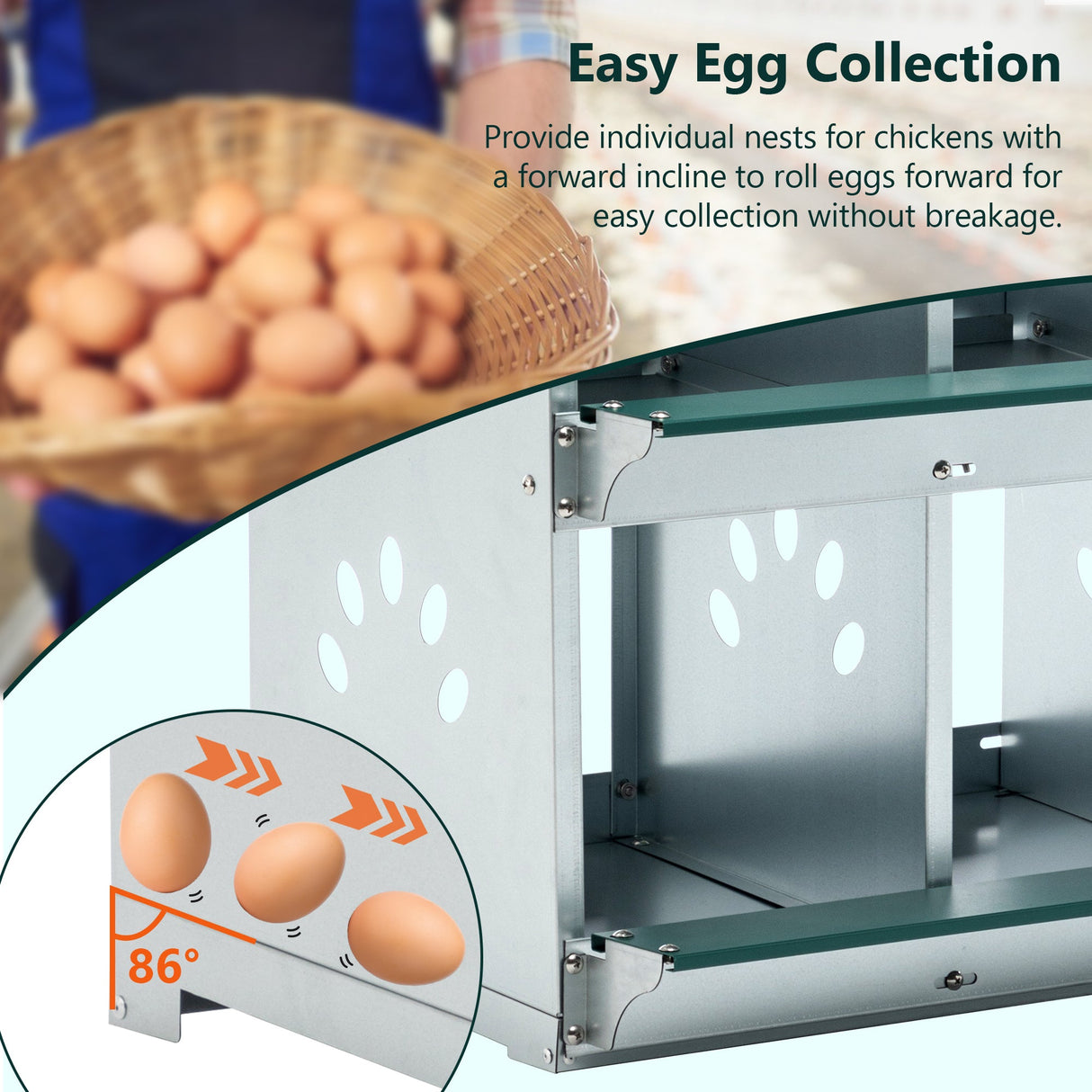 4 Compartment Chicken Nesting Boxes Metal Wall Mount Chicken Egg Laying Box - Fab Heavy Parts