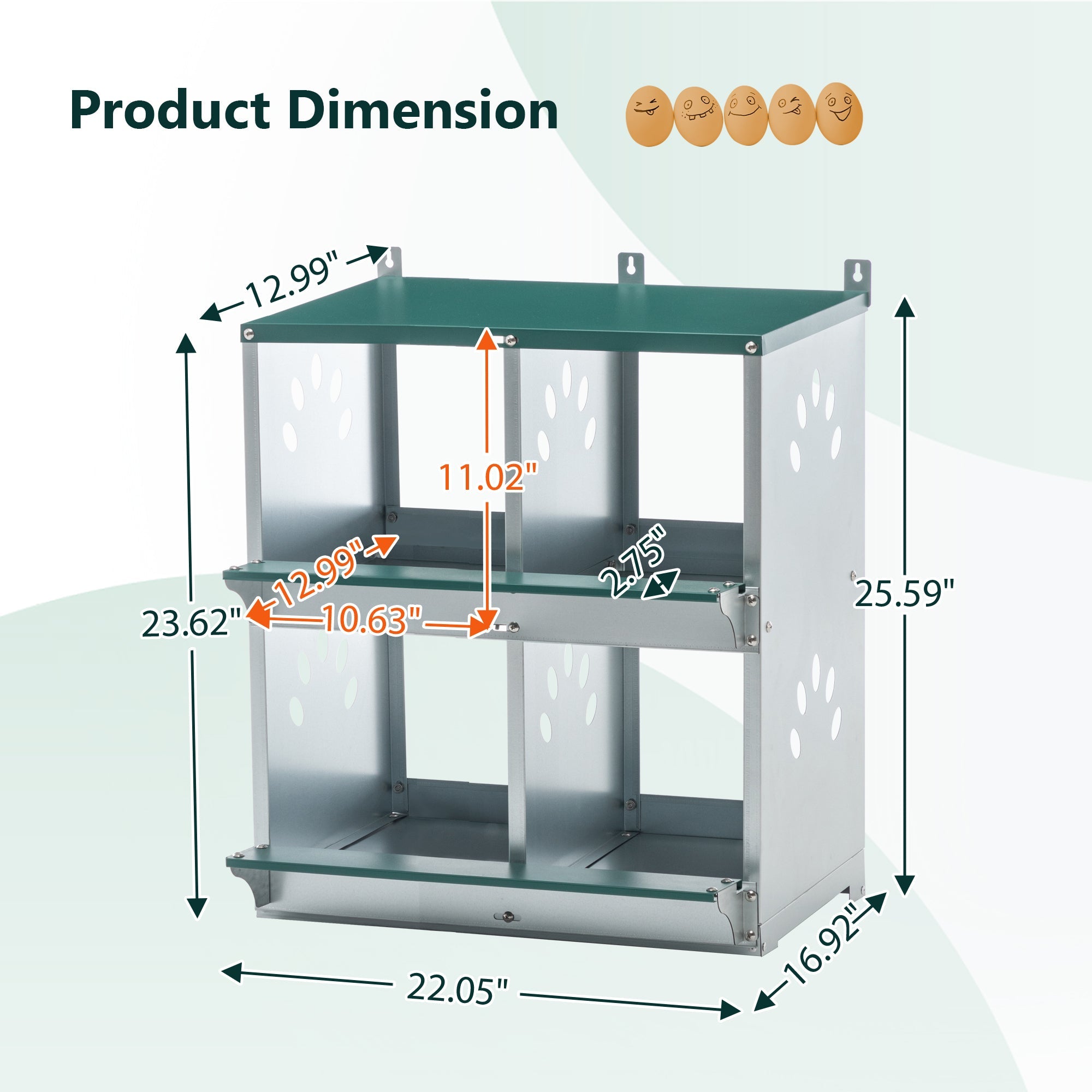 4 Compartment Chicken Nesting Boxes Metal Wall Mount Chicken Egg Laying Box - Fab Heavy Parts