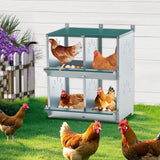 4 Compartment Chicken Nesting Boxes Metal Wall Mount Chicken Egg Laying Box - Fab Heavy Parts