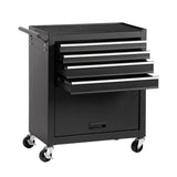 4 - Drawer Rolling Tool Chest Cabinet with 4 Wheels - Black - Fab Heavy Parts