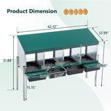 4 - Hole Chicken Nesting Box with Legs and Cover to Protect Eggs - Fab Heavy Parts