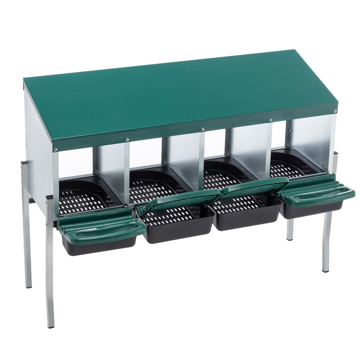 4 - Hole Chicken Nesting Box with Legs and Cover to Protect Eggs - Fab Heavy Parts