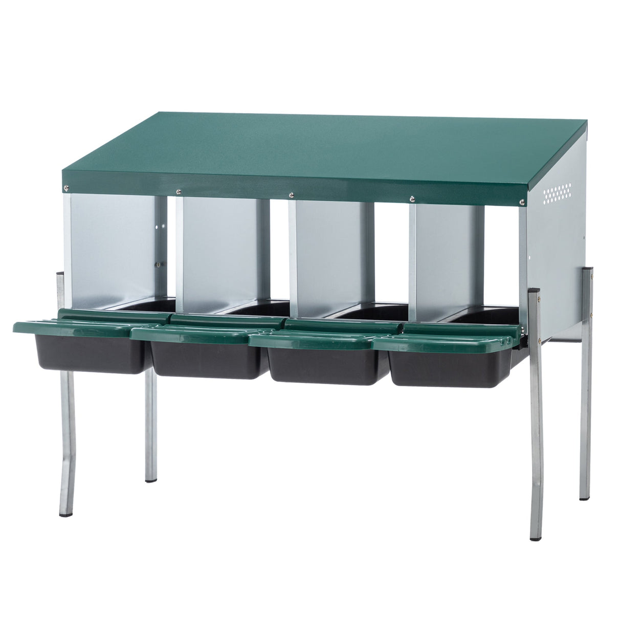 4 - Hole Chicken Nesting Box with Legs and Cover to Protect Eggs - Fab Heavy Parts