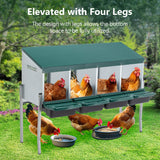 4 - Hole Chicken Nesting Box with Legs and Cover to Protect Eggs - Fab Heavy Parts