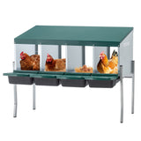 4 - Hole Chicken Nesting Box with Legs and Cover to Protect Eggs - Fab Heavy Parts