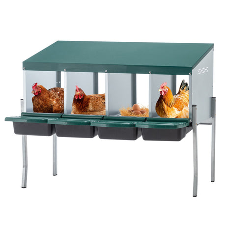 4 - Hole Chicken Nesting Box with Legs and Cover to Protect Eggs - Fab Heavy Parts