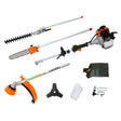 4 in 1 Multi - Functional Trimming 56CC 2 - Cycle Garden Tool System with Gas Pole Saw Hedge Trimmer Grass Trimmer and Brush Cutter EPA Compliant - Fab Heavy Parts