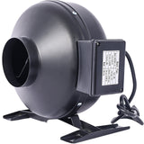 4 - Inch 203 CFM Inline Duct Fan Air Circulation Vent Blower - Black - Fab Heavy Parts