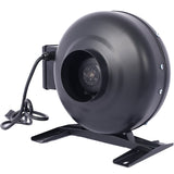 4 - Inch 203 CFM Inline Duct Fan Air Circulation Vent Blower - Black - Fab Heavy Parts