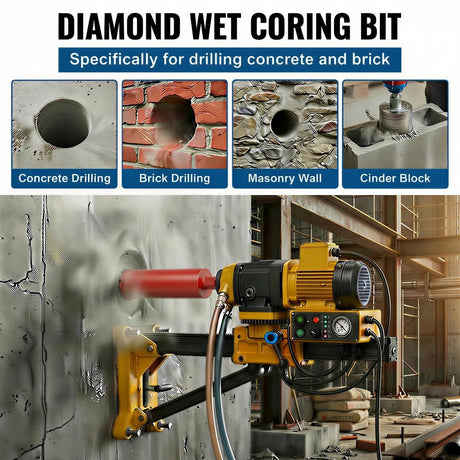 4 Inch Diamond Core Drill Bits 1-1/4"-7 Thread Diamond Core Bit for Cured Concrete with Rebar Hard Masonry Brick Block Stucco Stone Flat - Fab Heavy Parts