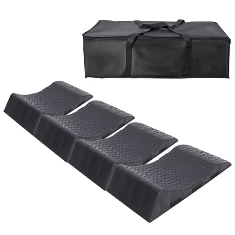 4 Pack Car Tire Saver Ramps Anti - Slip Hard Plastic Design with Carry Bag - Black - Fab Heavy Parts