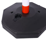 4 Pack Traffic Delineator Post Cones with Fillable Base Adjustable Safety Barrier with 5Ft Plastic Chain - White+Red - Fab Heavy Parts