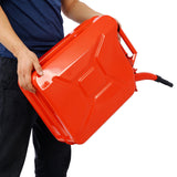 4 PCS 20 Liter/5 Gallon Jerry Fuel Can with Flexible Spout Portable Jerry Cans Fuel Tank Steel Fuel Can - Red - Fab Heavy Parts