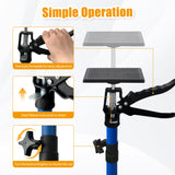 4 PCS 360° Rotating Adjustable Support Rod with 45° Tilt Stand Height - Adjustable Quick - Release Handle & Non - Slip TPR Pads - Fab Heavy Parts