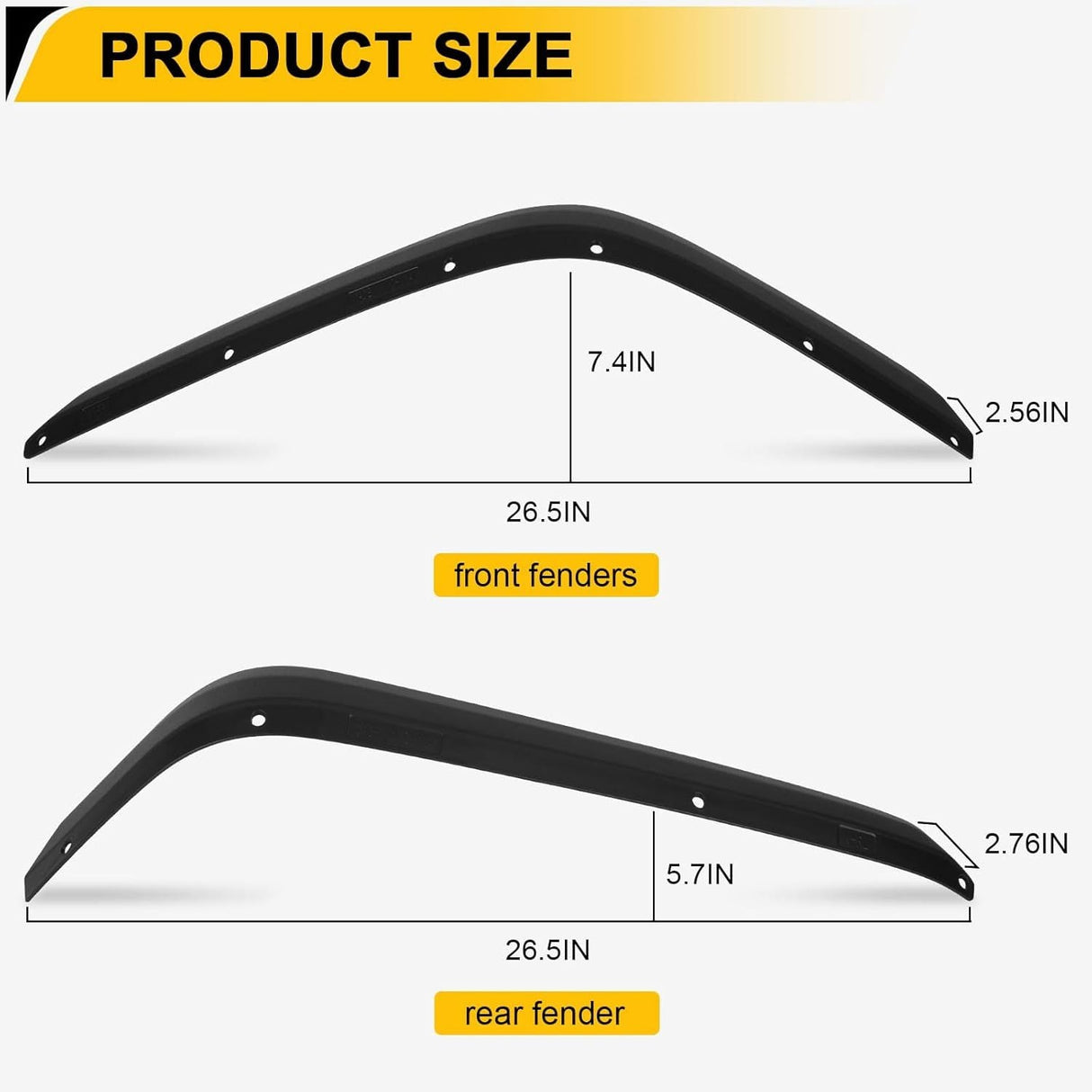 4 PCS Front & Rear Fender Flares Fits for 2007 - 2018 Jeep Wrangler JK JKU Off - Road Wheel Flares Liner - Fab Heavy Parts