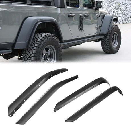 4 PCS Front & Rear Fenders Fits for 2020 - 2024 Jeep Wrangler Gladiator JT Mojave & Rubicon Off - Road Wheel Fender (Only Fit High Clearance Fender Flares) - Fab Heavy Parts