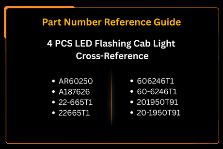 4 PCS LED Flashing Cab Light AR60250 Fits for John Deere 4040 4240 4440 4640 4840 4030 4230 4430 4630 - Fab Heavy Parts