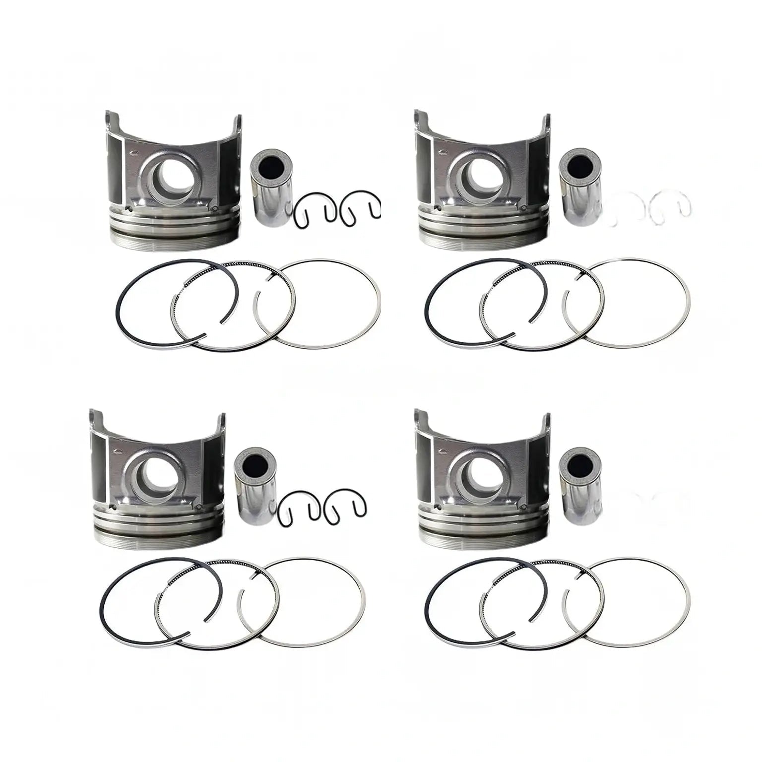 4 Piece Piston Kit 1J701-21112 for Kubota Engine V2607 - Fab Heavy Parts