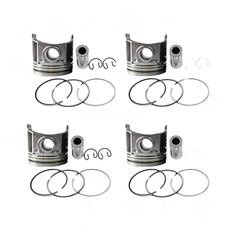 4 Piece Piston Kit 1J701-21112 for Kubota Engine V2607 - Fab Heavy Parts