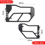 4 - Piece Set Tube Doors with Side View Mirror Fits for 2018 - 2024 Jeep Wrangler JL JLU & Gladiator JT 4 - Doors (Includes 4XE) - Fab Heavy Parts