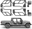 4 - Piece Set Tube Doors with Side View Mirror Fits for 2018 - 2024 Jeep Wrangler JL JLU & Gladiator JT 4 - Doors (Includes 4XE) - Fab Heavy Parts