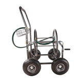 4 Wheels Portable Water Hose Reel Cart with Storage Basket Heavy Duty Steel - Fab Heavy Parts
