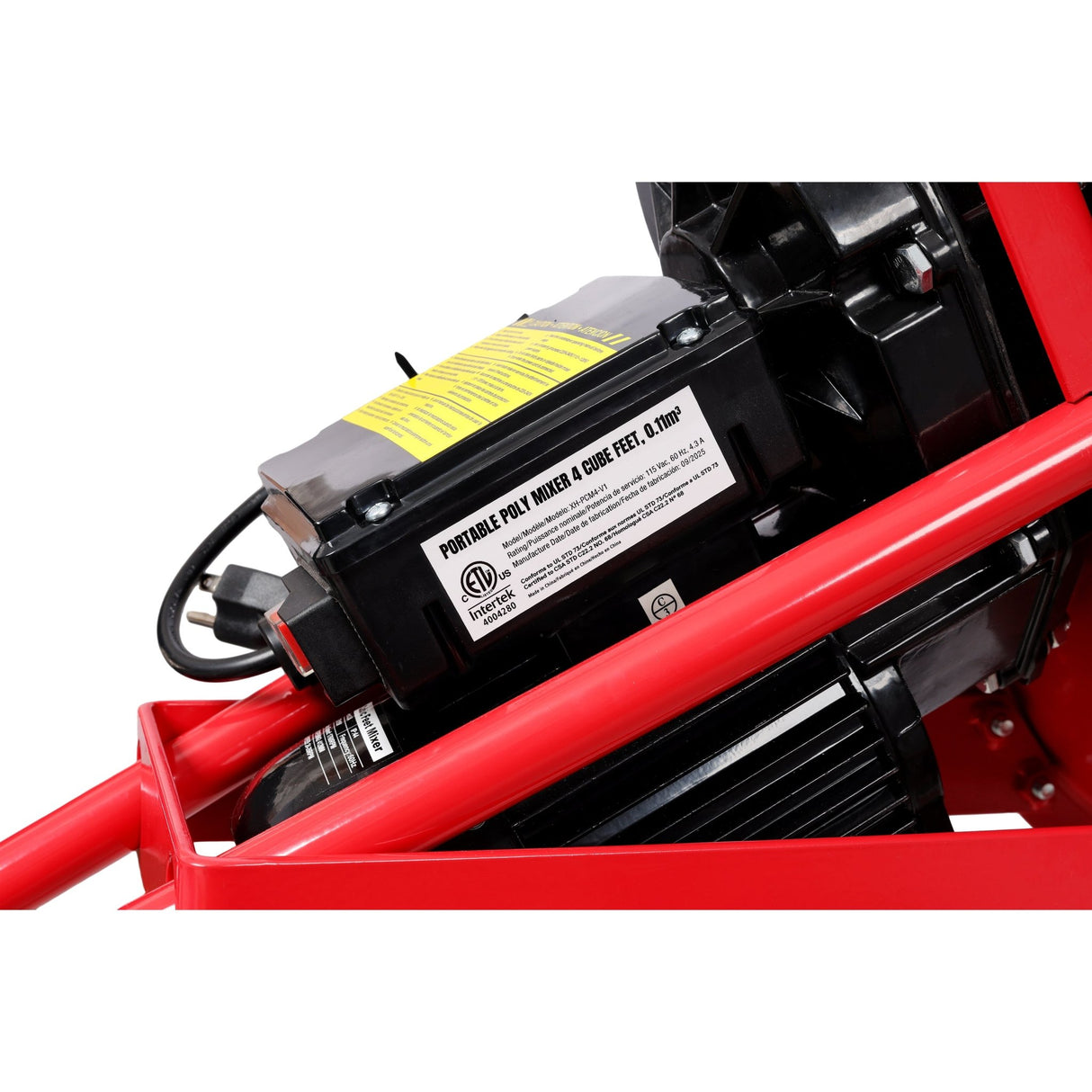 4.0 CUFT/110V Portable Electric Concrete Mixer Heavy Duty Power Cement Mixing Machine for Mortar Poly Drum 110V/60Hz ETL Certificated - Fab Heavy Parts