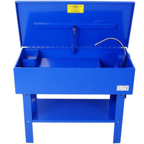 40 Gallon Parts Washer 24 Gallon Solvent Capacity 5 Gallon Per Minute Max Pump Output Heavy Duty Steel Powder Coated blue - Fab Heavy Parts