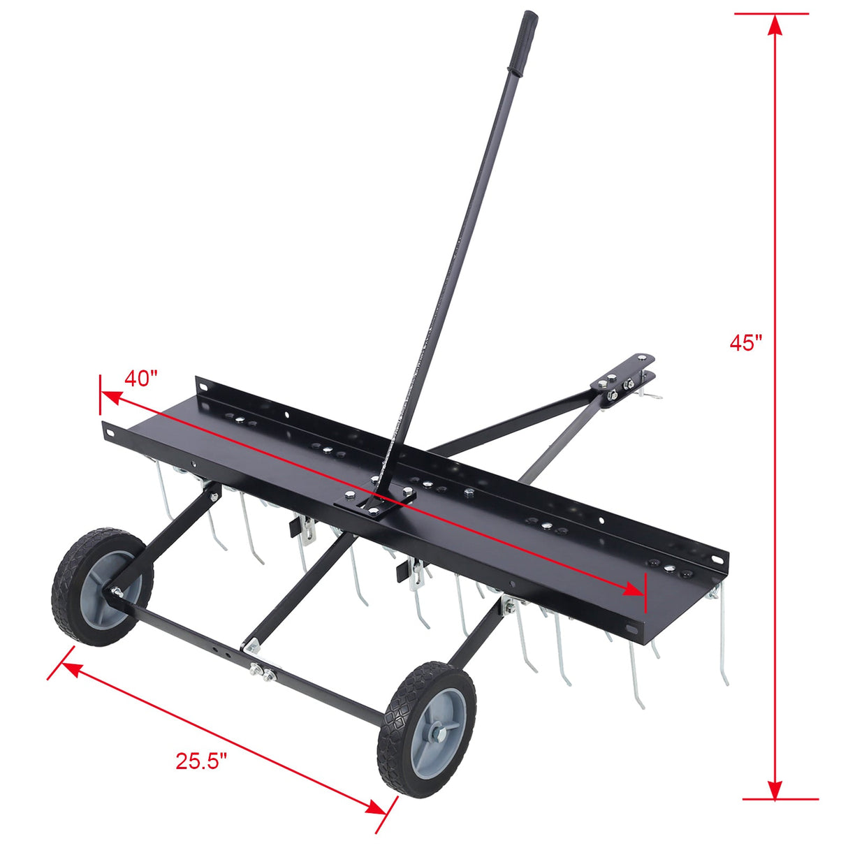 40 - Inch Lawn Sweeper Tow Behind Dethatcher - Black - Fab Heavy Parts