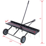 40 - Inch Lawn Sweeper Tow Behind Dethatcher - Black - Fab Heavy Parts