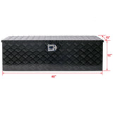 40 Inch Tool Box Aluminum Heavy Duty Tool Box w/ Lock Keys 48x15x15 inch - Black - Fab Heavy Parts