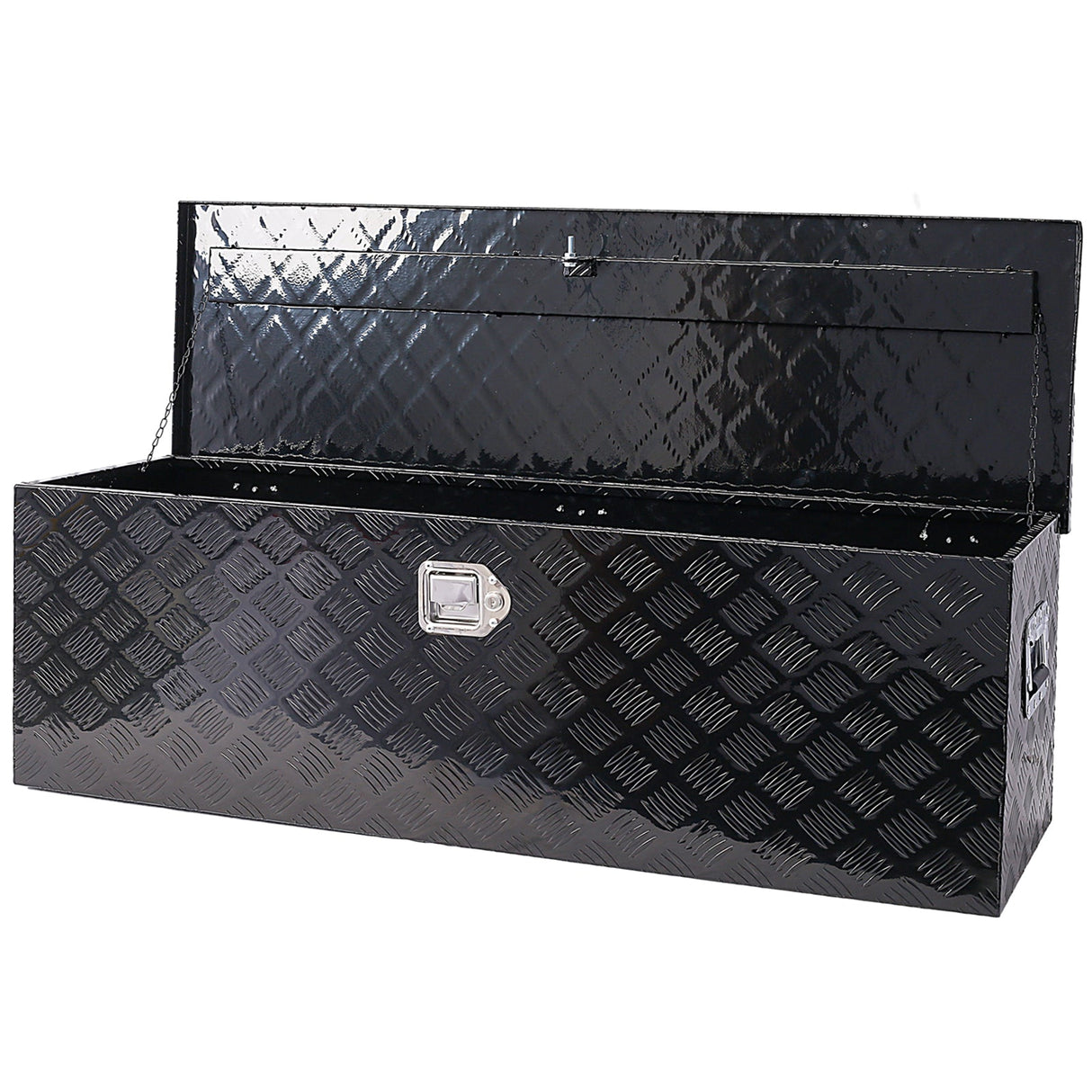 40 Inch Tool Box Aluminum Heavy Duty Tool Box w/ Lock Keys 48x15x15 inch - Black - Fab Heavy Parts