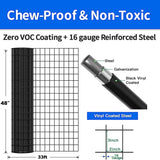 40 Inch x 99 FT Black Vinyl - Coated 16 Gauge Metal Mesh Fence Rust - Resistant Welded Wire Support for Poultry Cages Garden Protection and Pet Enclosures - Fab Heavy Parts