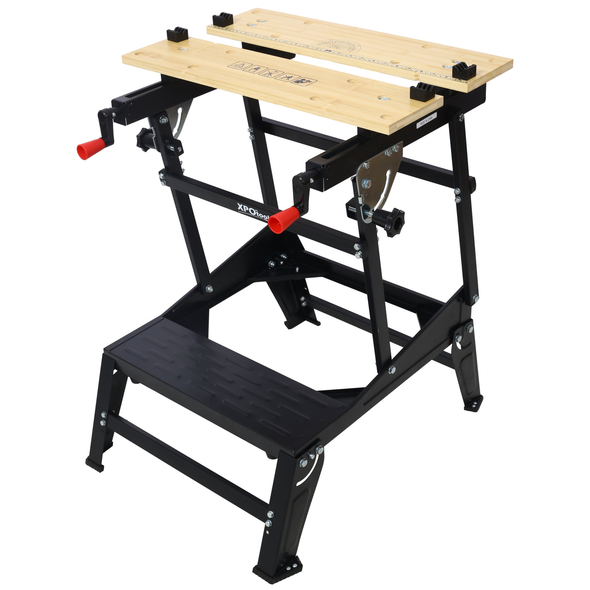Multifunctional Portable Foldable Workbench Holds Up to 550 Lbs with Adjustable Jaws Vertical Clamping and Four Adjustable Rotating Pins