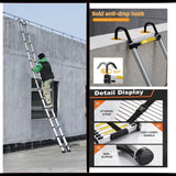 4.1 - Meter Telescopic Ladder Aluminum Non Slip Feet Maximum Capacity of 300 Lbs - Fab Heavy Parts