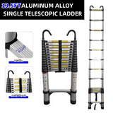 4.1 - Meter Telescopic Ladder Aluminum Non Slip Feet Maximum Capacity of 300 Lbs - Fab Heavy Parts