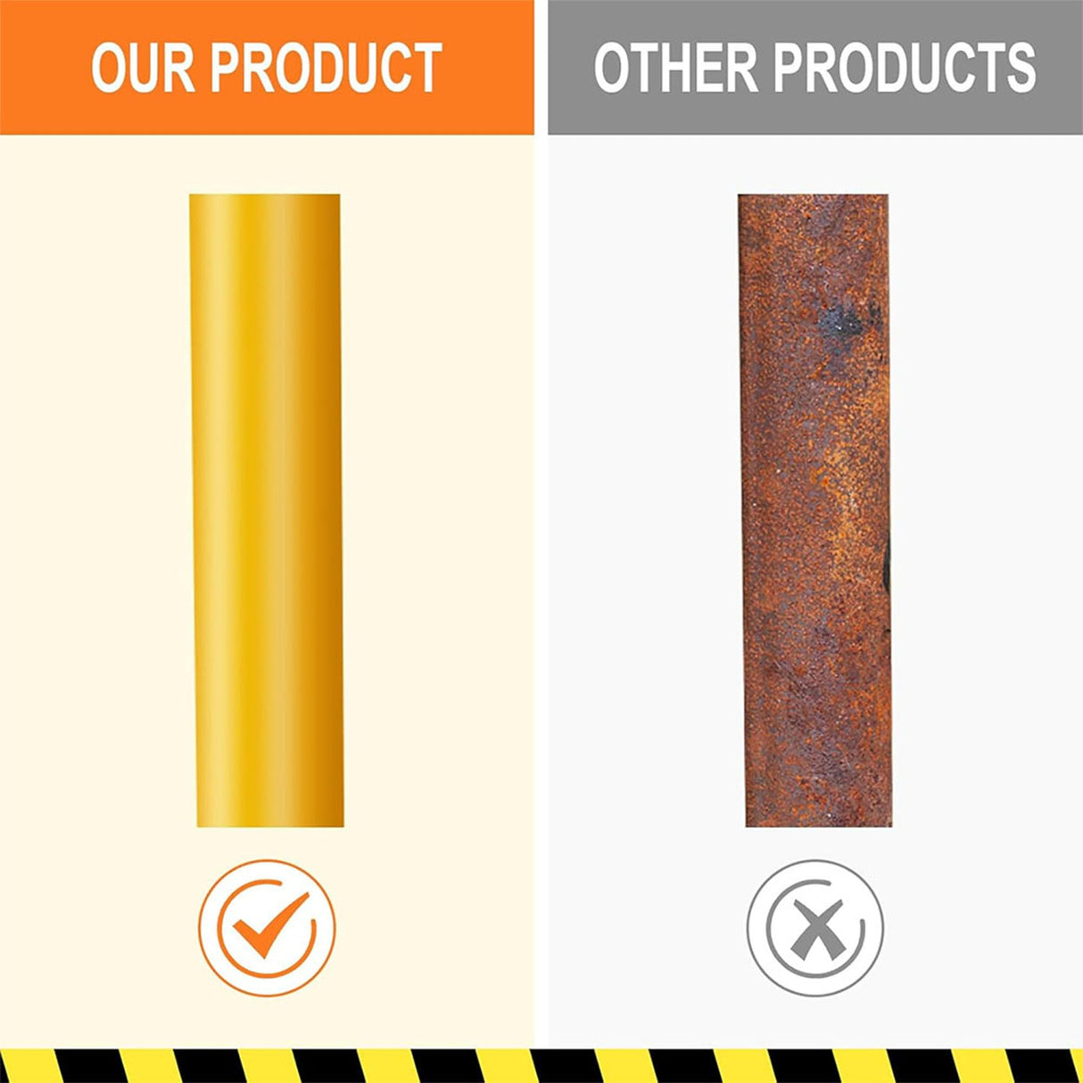 42 - inch 2 - pack of Security Bollard for Parking Lot Storefronts Entrance Sidewalk and Traffic - sensitive Areas - Fab Heavy Parts