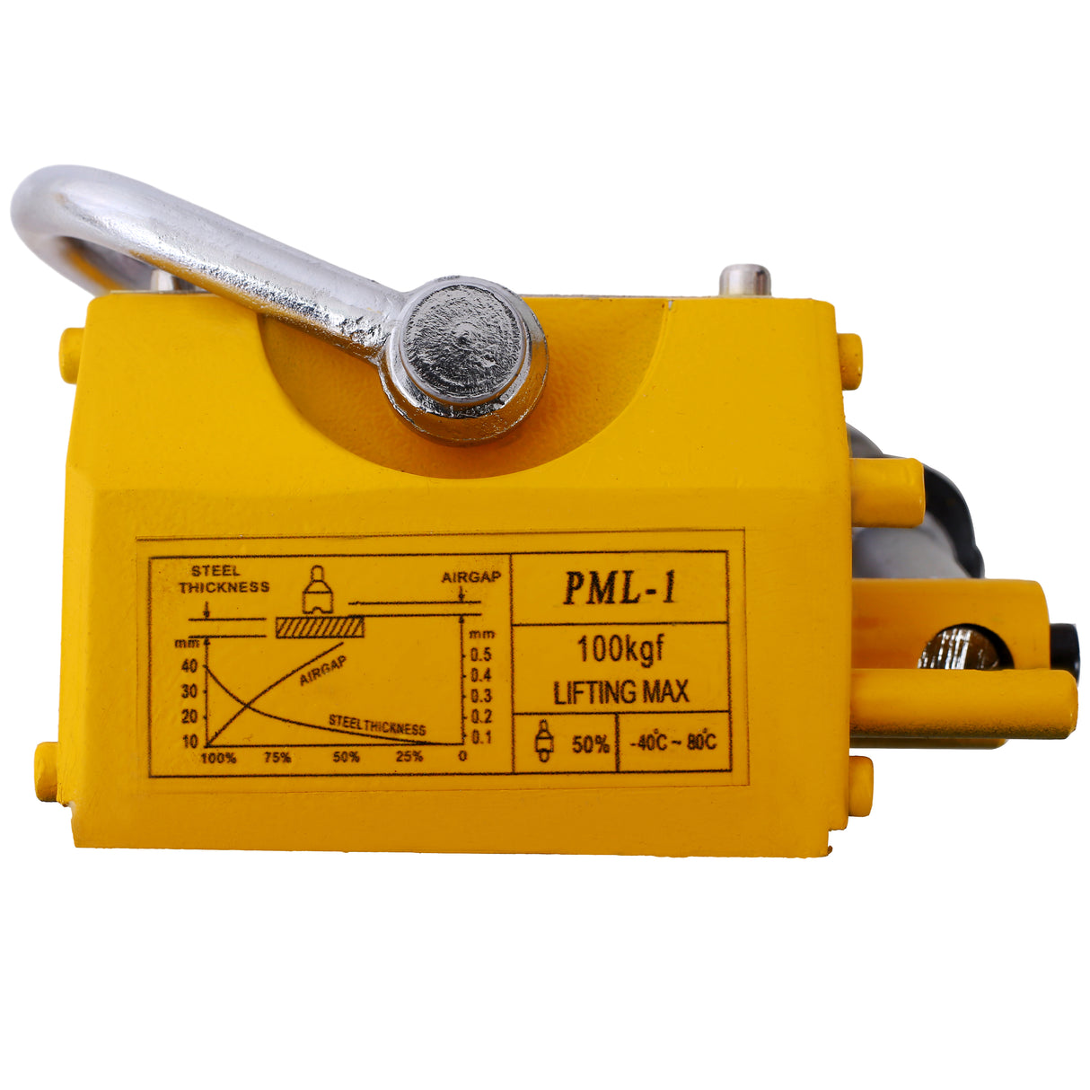 Permanent Magnetic Lifting with Release 220lbs/100kg Heavy Duty Magnet 2.5 Safety Factor Neodymium & Steel