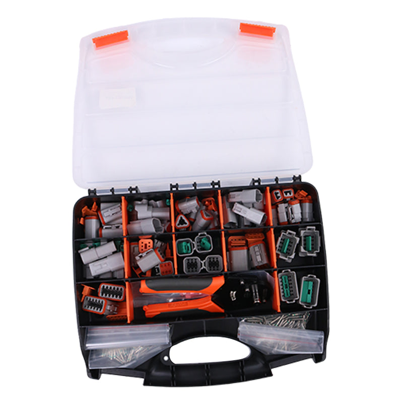 432-teiliges Kit mit massiven Kontakten und Werkzeugen für Deutsch DT-Stecker 14–16 AWG