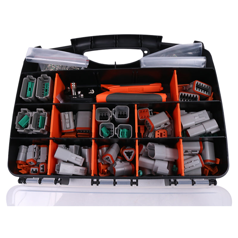 432-teiliges Kit mit massiven Kontakten und Werkzeugen für Deutsch DT-Stecker 14–16 AWG