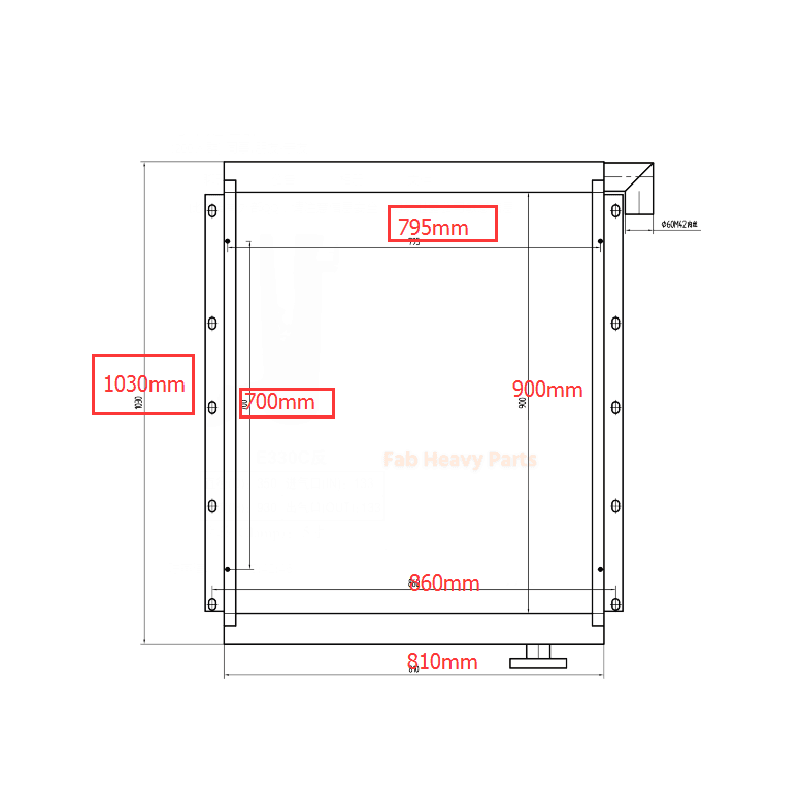 For Hitachi Excavator EX400-3 Hydraulic Oil Cooler Assembly 4333473
