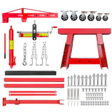 4400 lbs Folding Hydraulic Engine Hoist with Lever Heavy Duty with 6 Iron Caster Wheels - Fab Heavy Parts