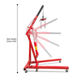 4400 lbs Folding Hydraulic Engine Hoist with Lever Heavy Duty with 6 Iron Caster Wheels - Fab Heavy Parts
