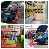 4400 lbs Folding Hydraulic Engine Hoist with Lever Heavy Duty with 6 Iron Caster Wheels - Fab Heavy Parts