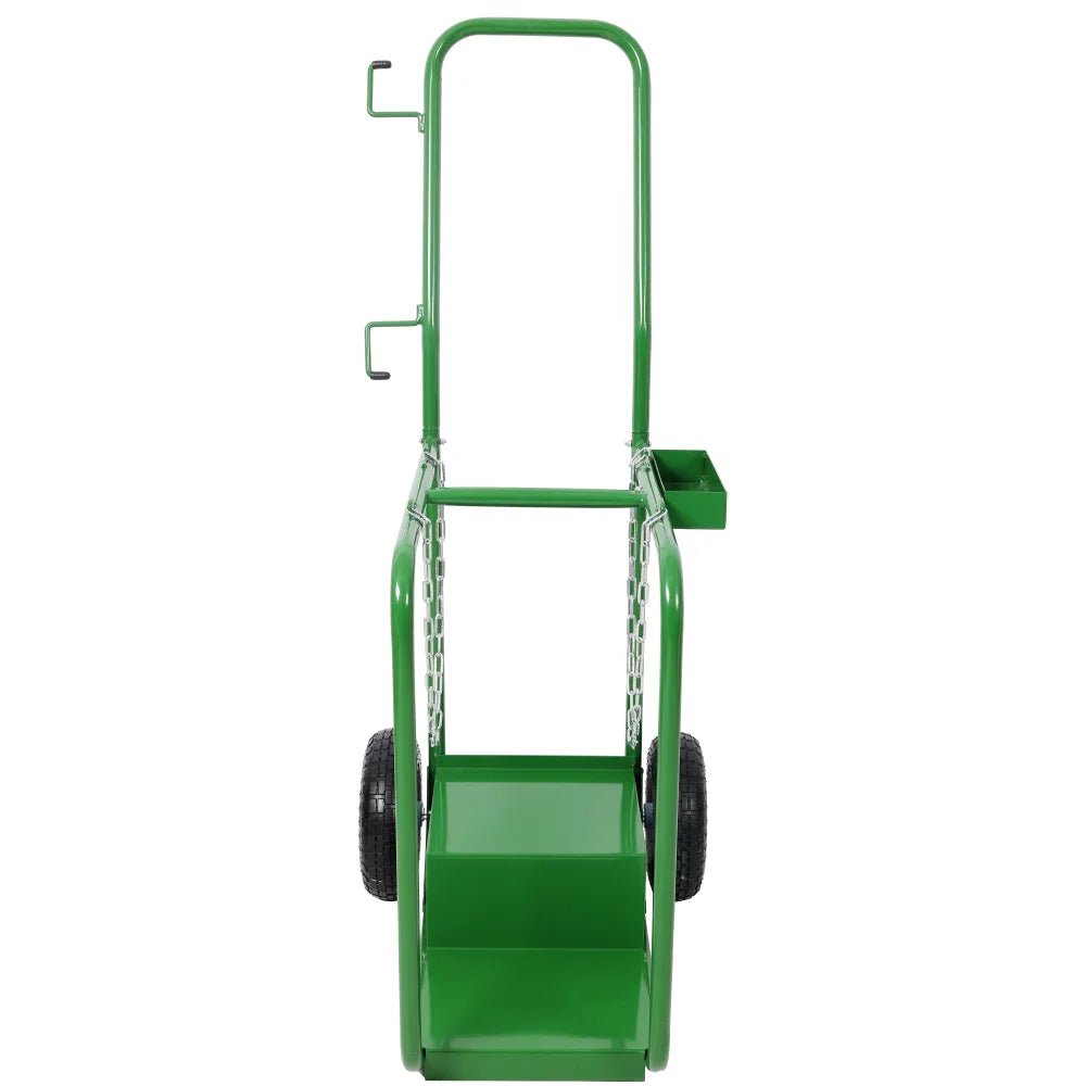 440lbs Capacity Cylinder Cart Welding Cylinder Hand Truck Large Dual Oxygen Tank - Green - Fab Heavy Parts