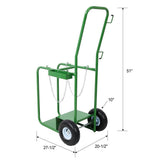 440lbs Capacity Cylinder Cart Welding Cylinder Hand Truck Large Dual Oxygen Tank - Green - Fab Heavy Parts
