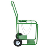 440lbs Capacity Cylinder Cart Welding Cylinder Hand Truck Large Dual Oxygen Tank - Green - Fab Heavy Parts