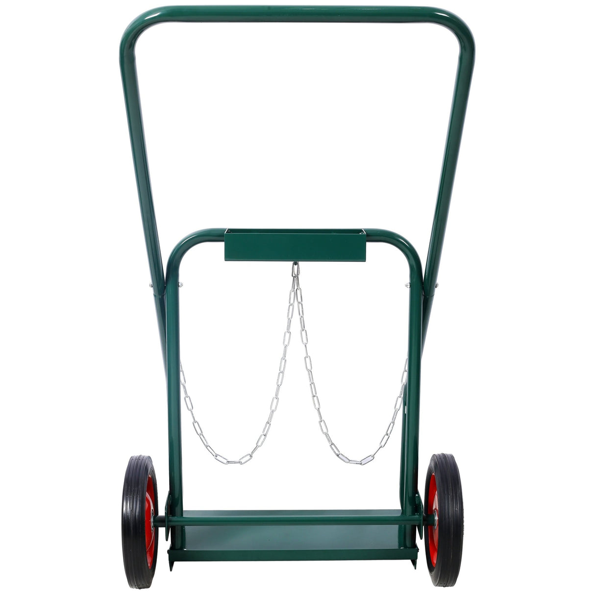 440lbs Capacity Cylinder Cart Welding Hand Truck Large Dual Oxygen Tank Dolly With 10 - Inch Solid Rubber Wheels - Green - Fab Heavy Parts