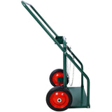 440lbs Capacity Cylinder Cart Welding Hand Truck Large Dual Oxygen Tank Dolly With 10 - Inch Solid Rubber Wheels - Green - Fab Heavy Parts