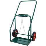 440lbs Capacity Cylinder Cart Welding Hand Truck Large Dual Oxygen Tank Dolly With 10 - Inch Solid Rubber Wheels - Green - Fab Heavy Parts